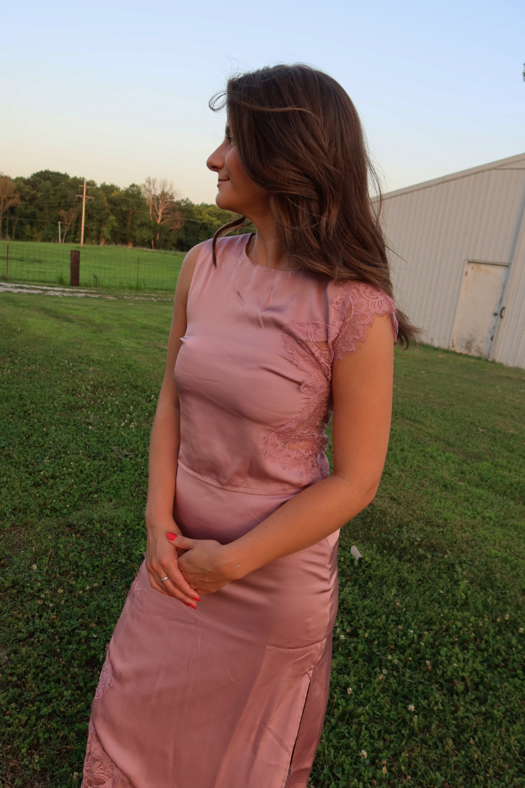 Holland Lace Top in Dusty Rose