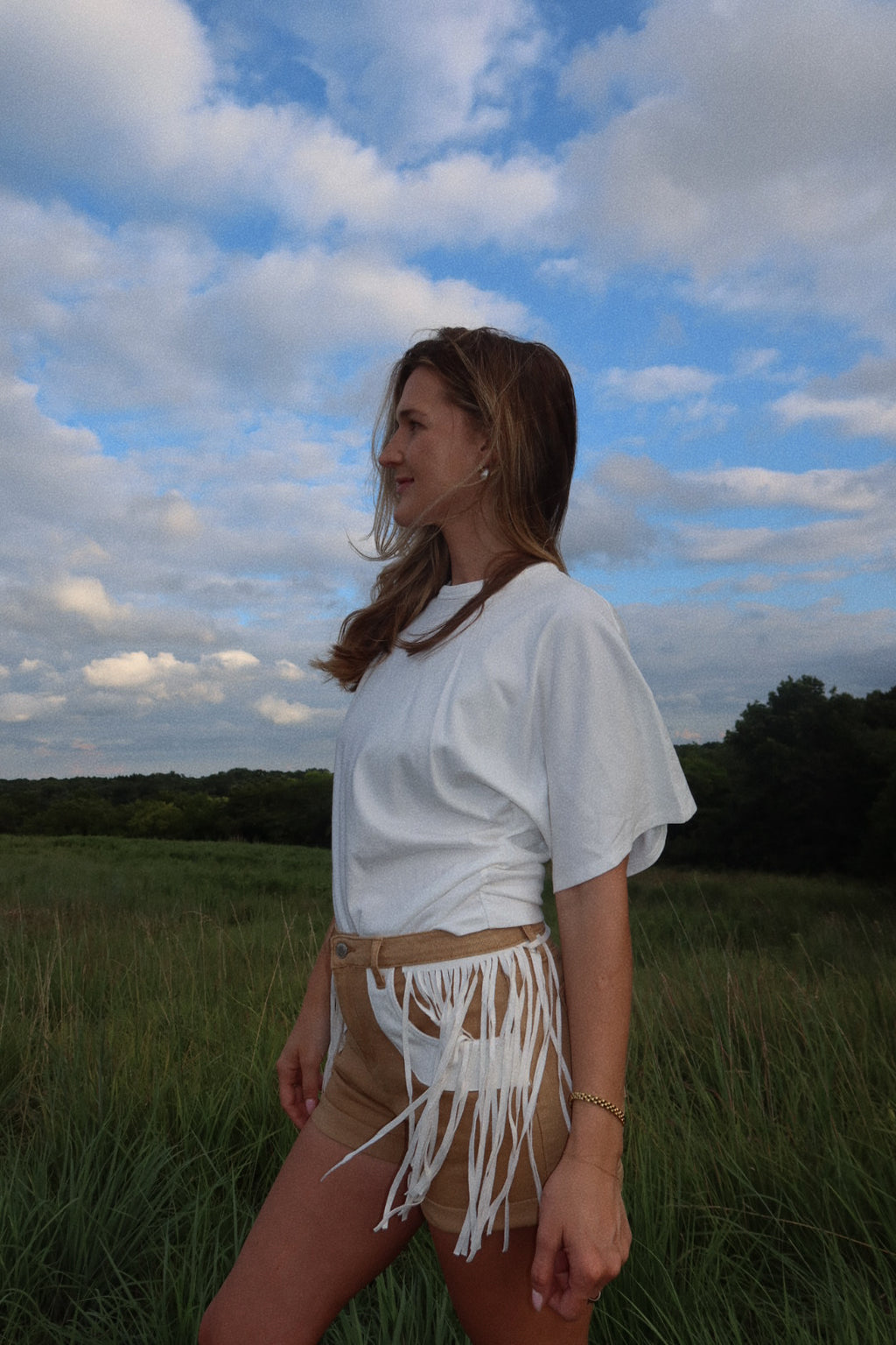 Veronica Kimono Sleeve Fitted Tee - Le Blanc