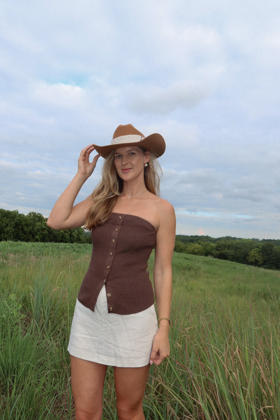Capri Brown Knit Tube Top