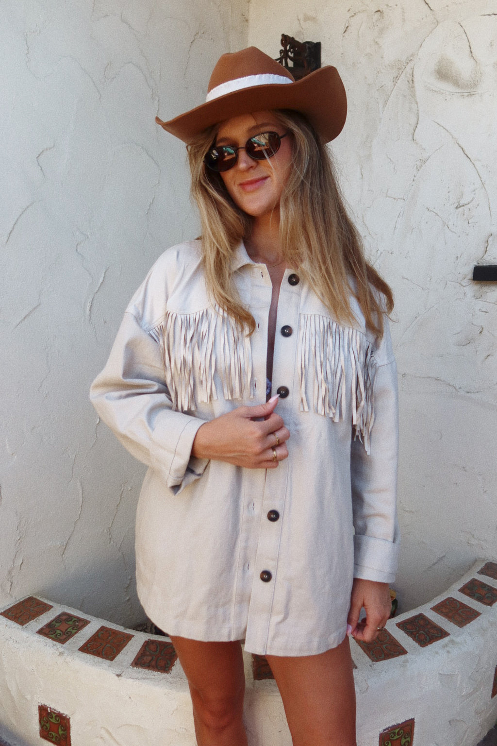 Mountain Town Long Sleeve Fringe Top