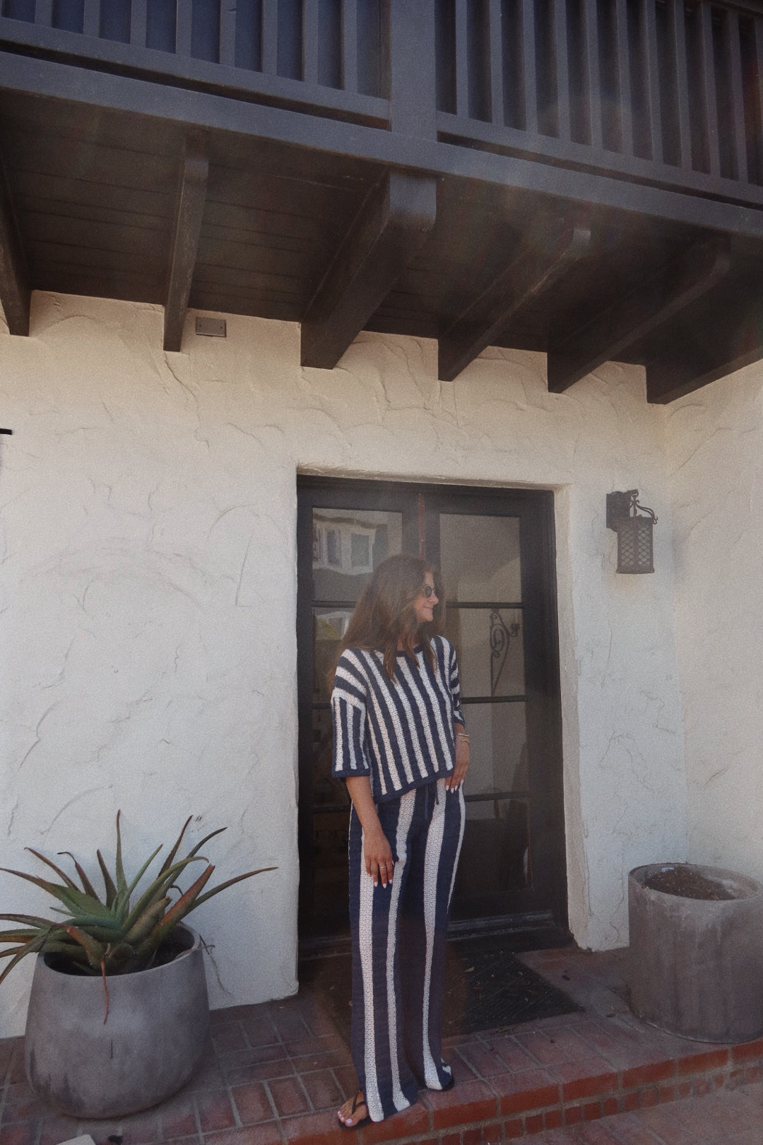 Lakeside Knit Sweater Striped Pants