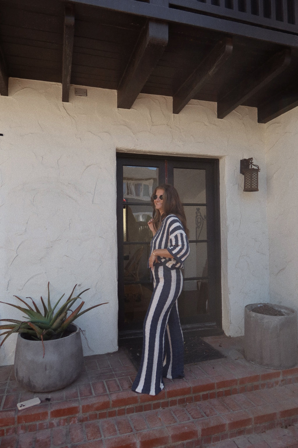 Lakeside Knit Sweater Striped Pants