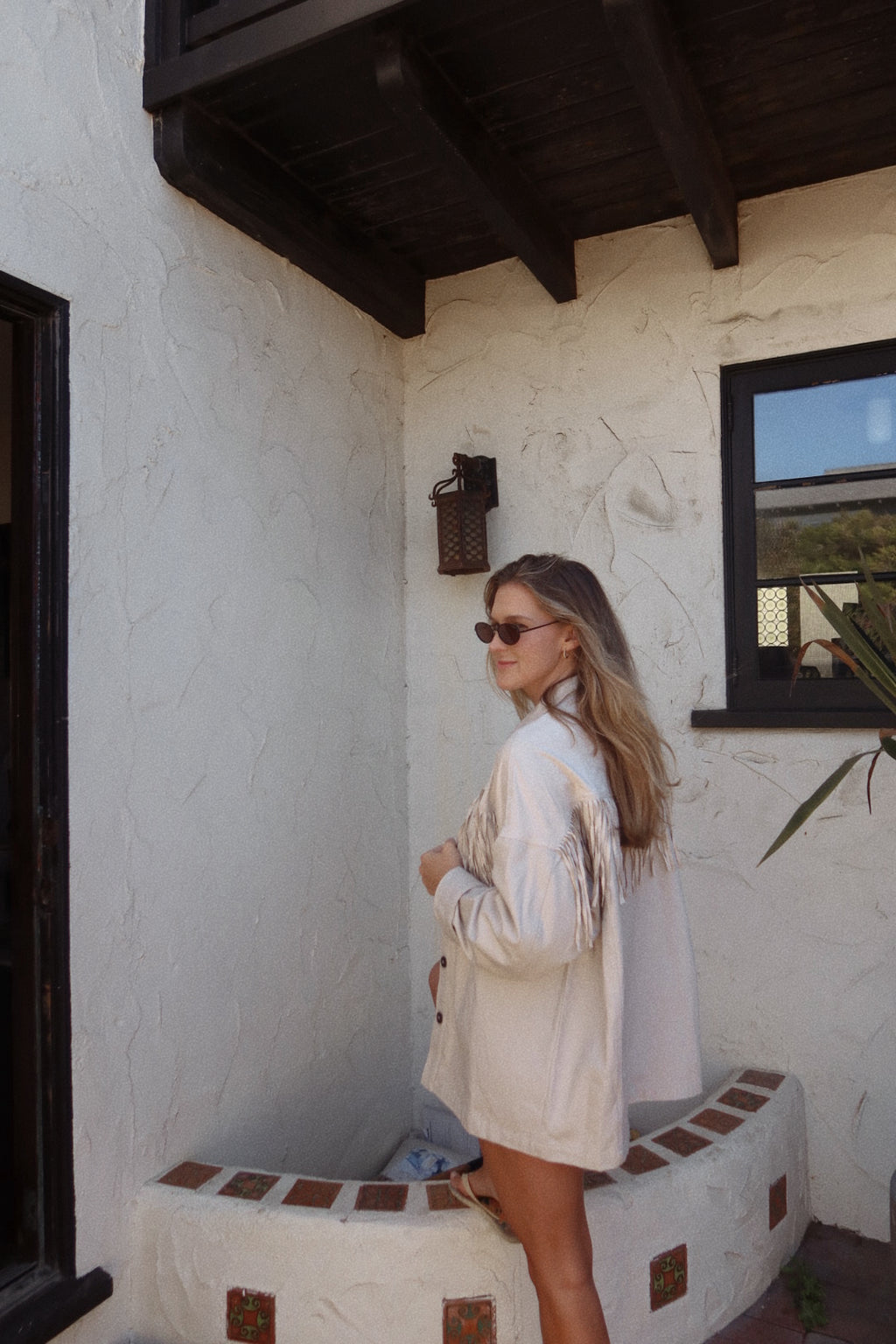 Mountain Town Long Sleeve Fringe Top
