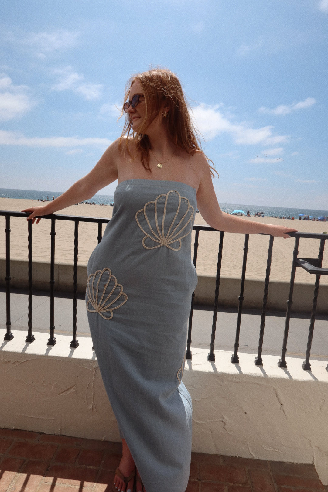 Shore Side Denim Maxi Dress