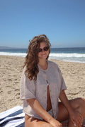 June Quarter Sleeve Cardigan in Light Mocha