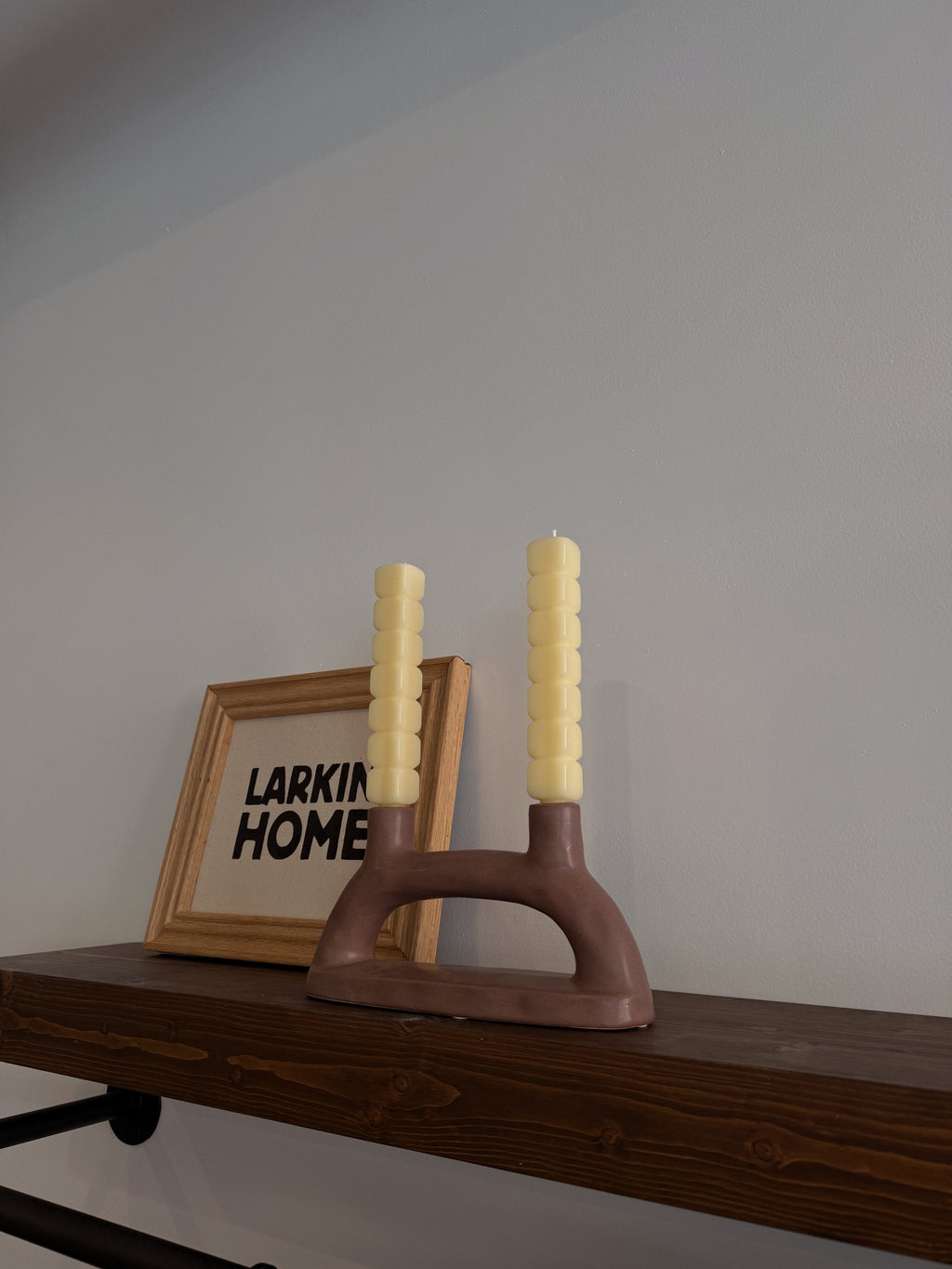 Carolyn Stoneware Double Taper Holder