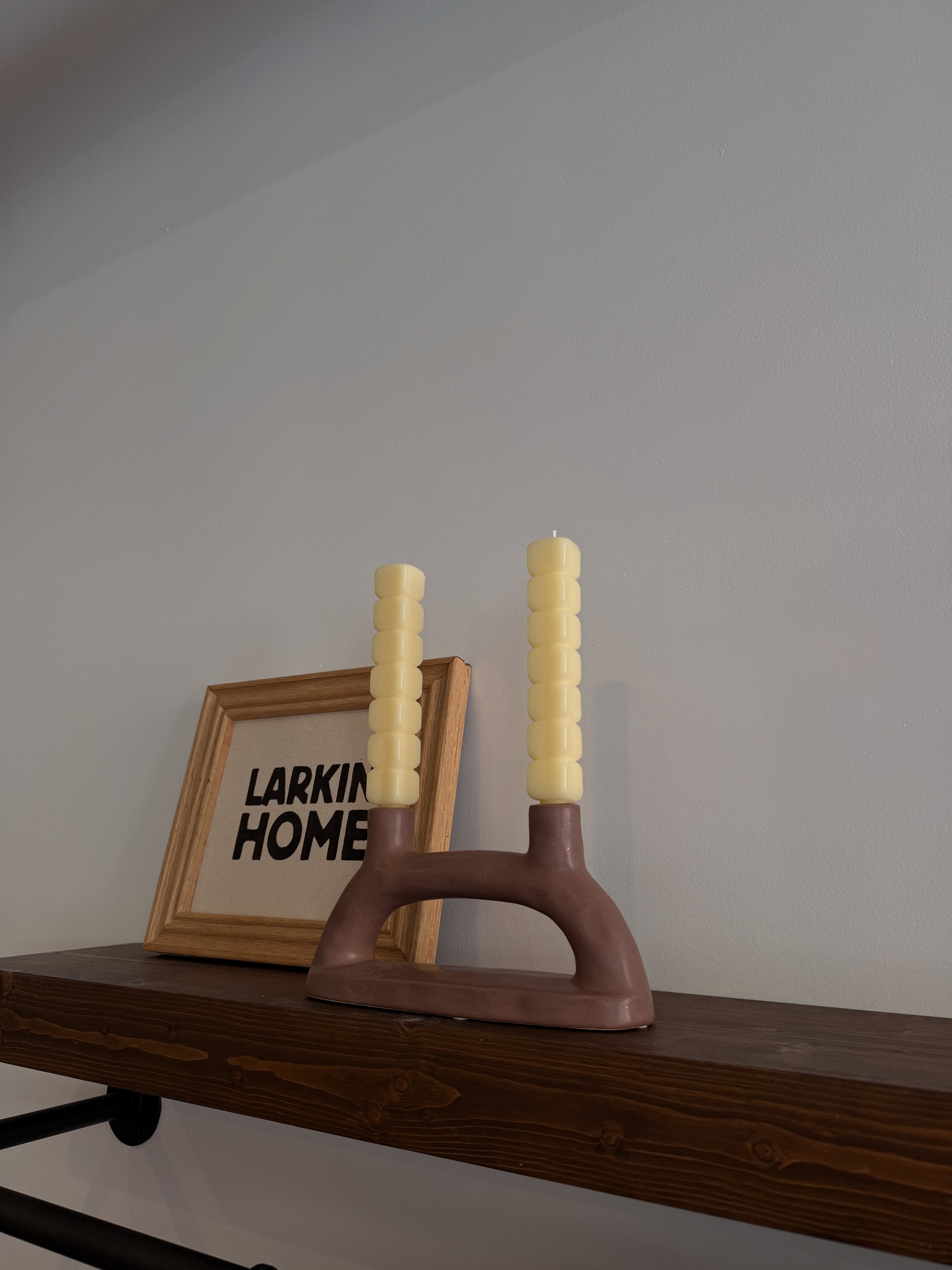 Carolyn Stoneware Double Taper Holder