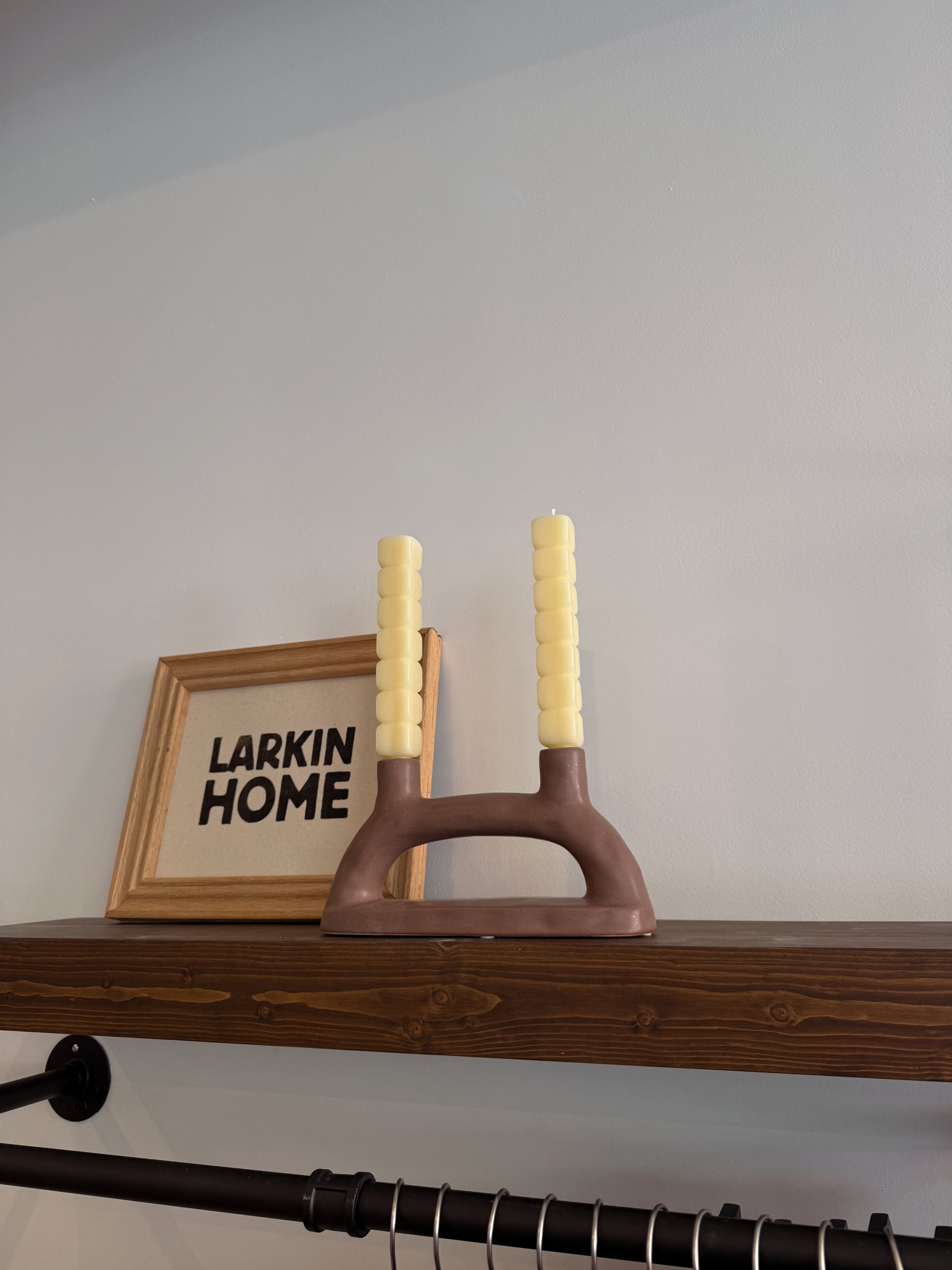 Carolyn Stoneware Double Taper Holder
