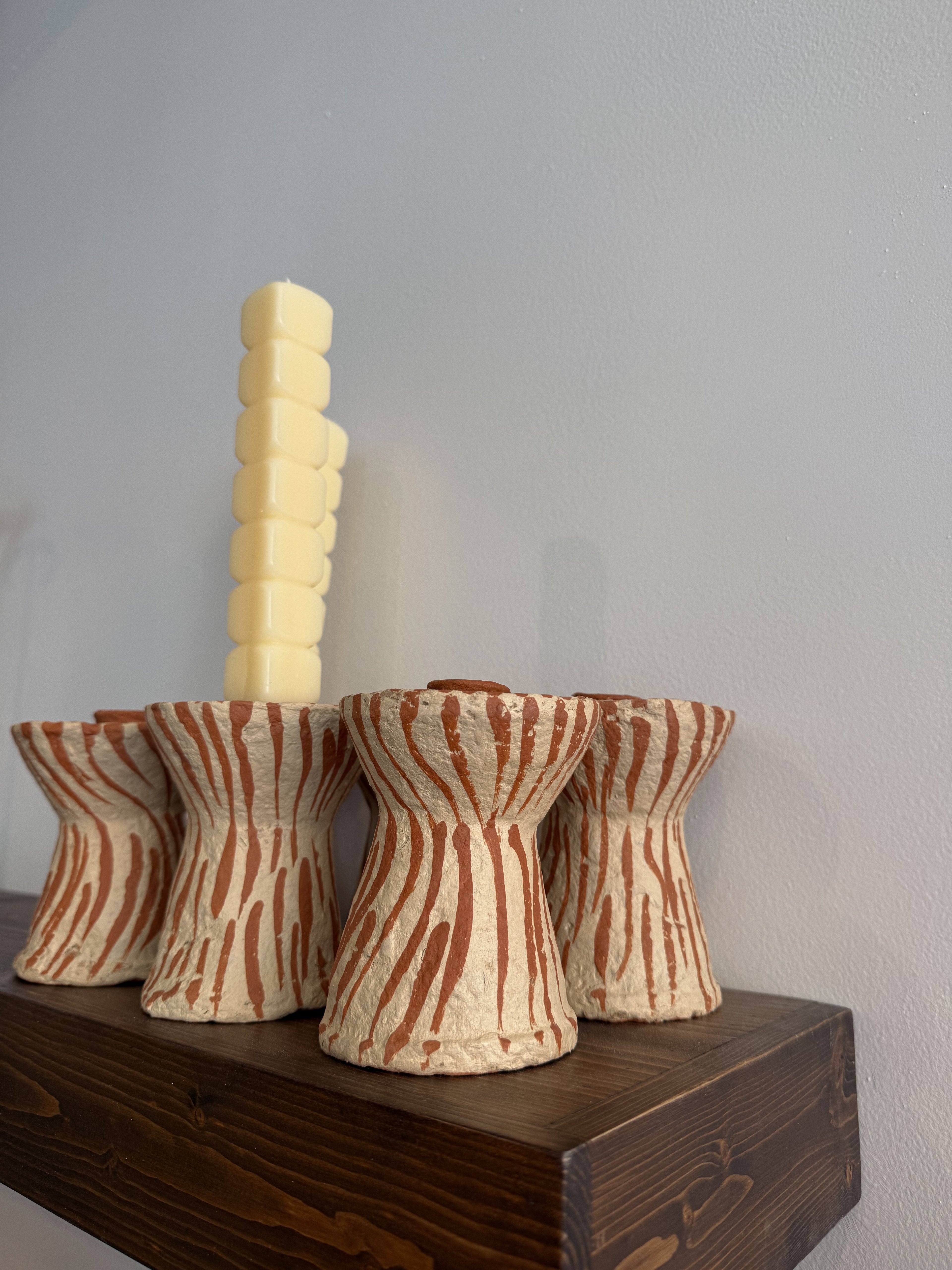 All Hat Paper Mache Taper Holder
