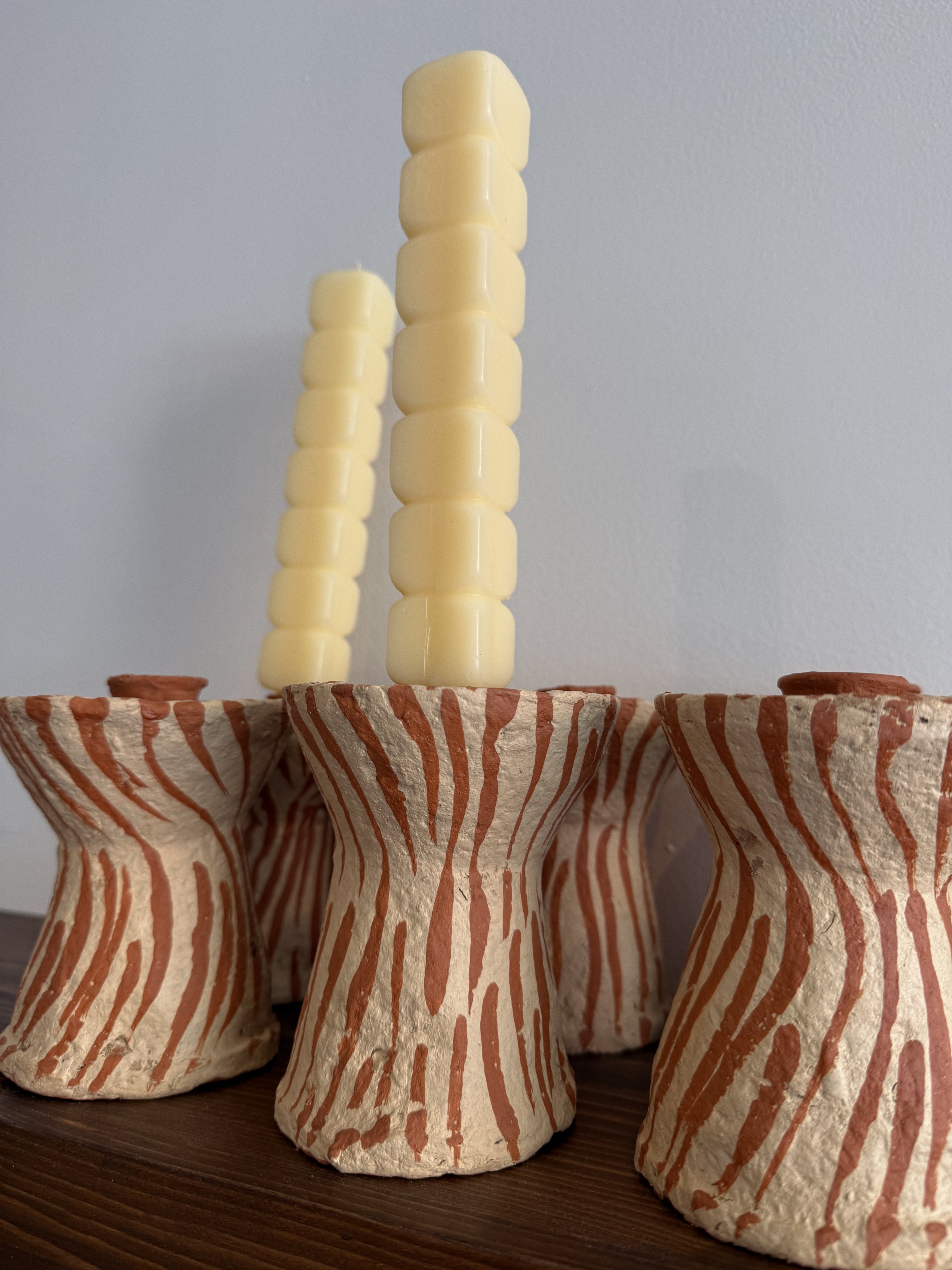 All Hat Paper Mache Taper Holder