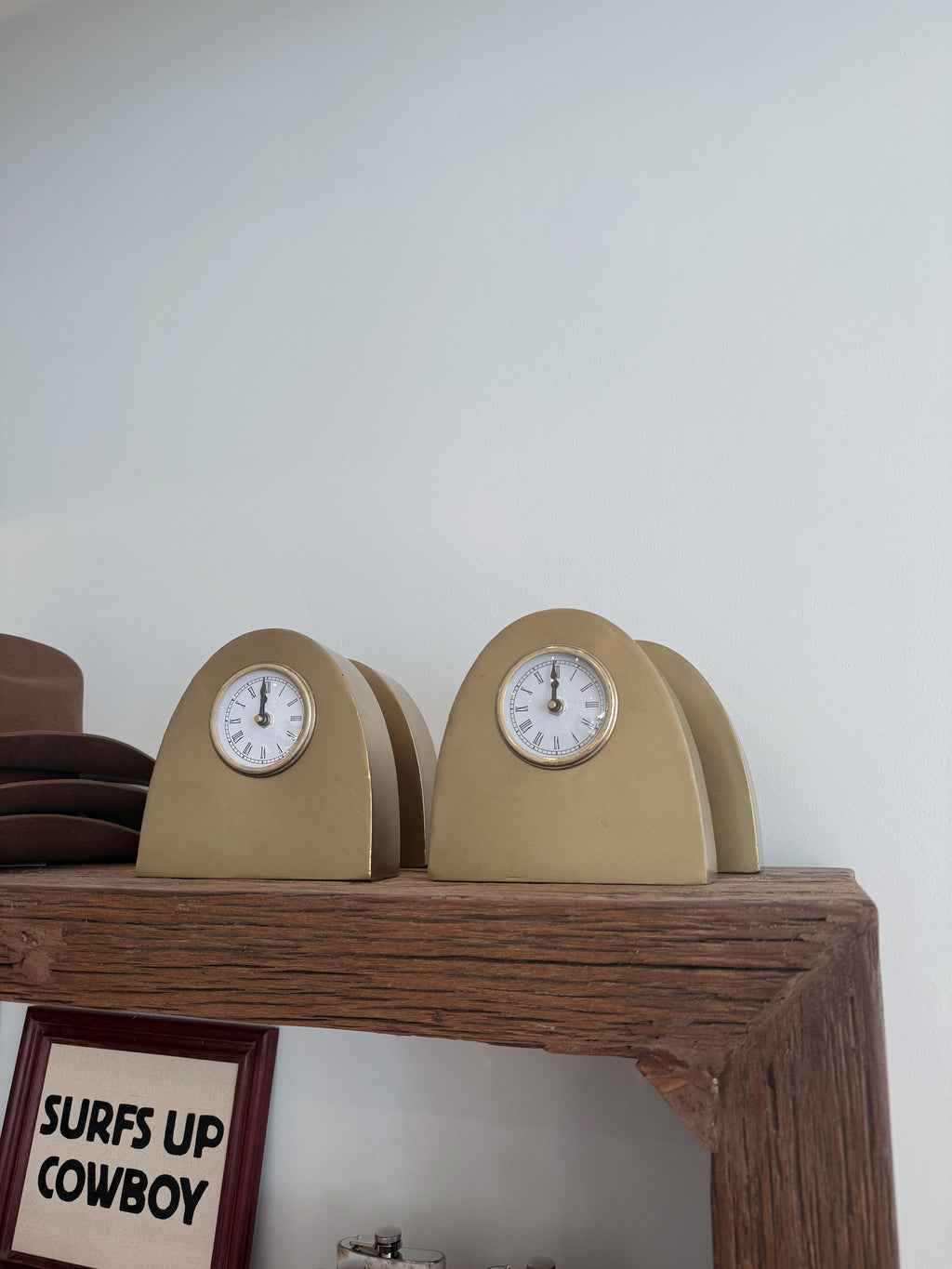 Jayne Arched Metal Mantel Clock