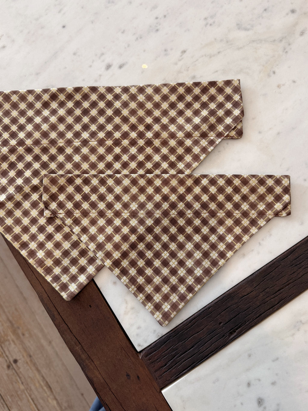 Plaid Embroidered Dog Scarf