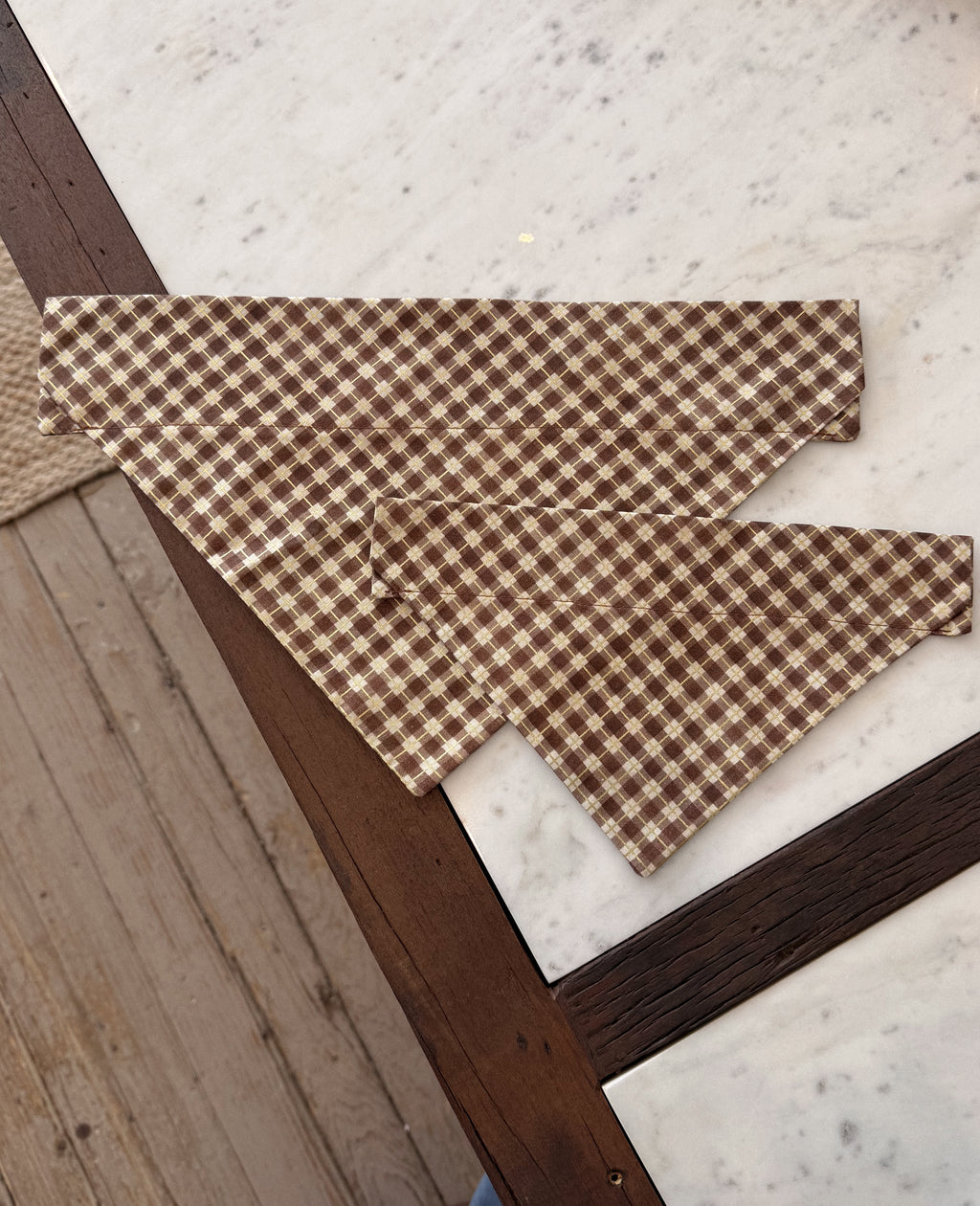 Plaid Embroidered Dog Scarf