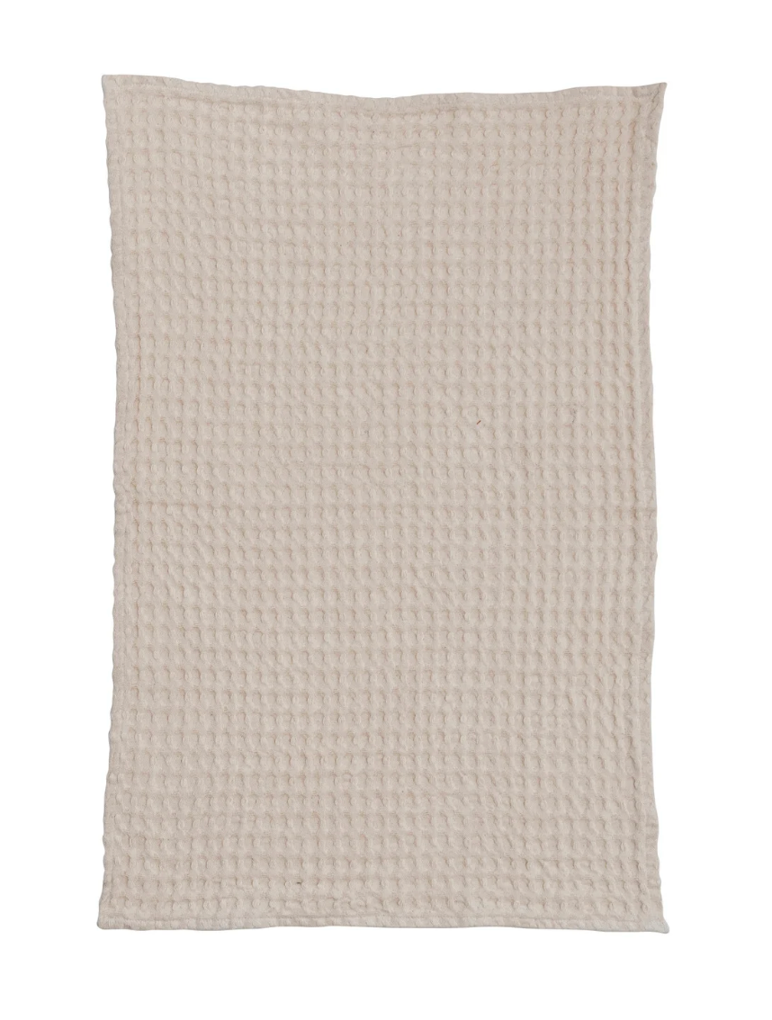 Dahlia Embroidered Cotton Waffle Weave Tea Towel