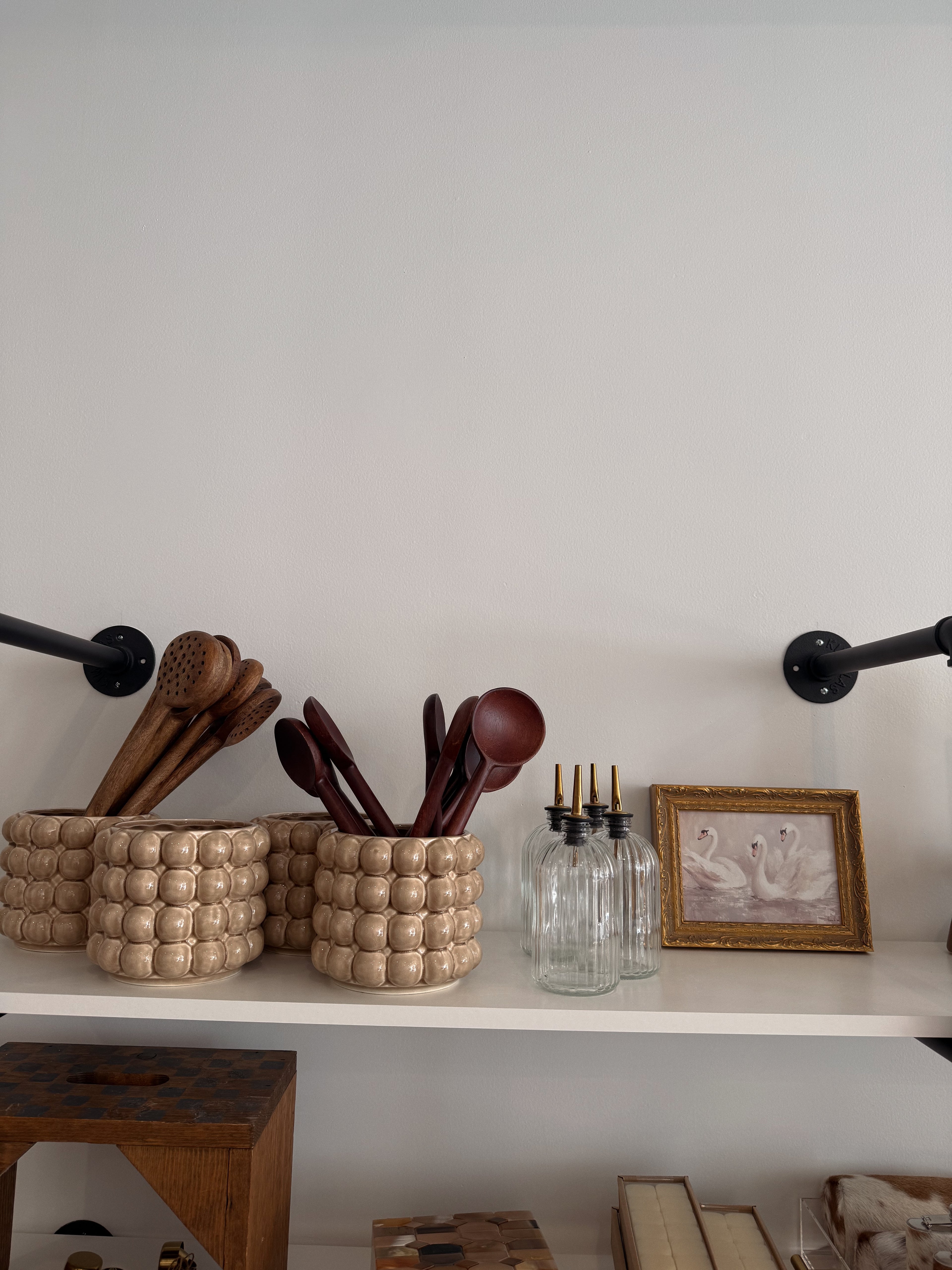 Olive Oil & Vinegar Glass Scallop Fluted Bottles