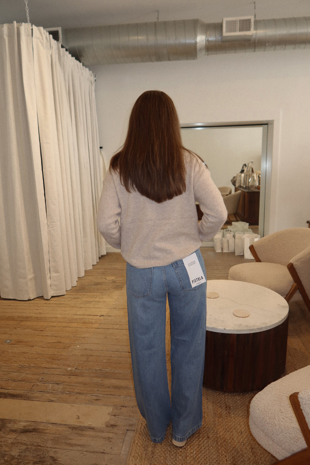 Jadyn Low Palazzo Denim