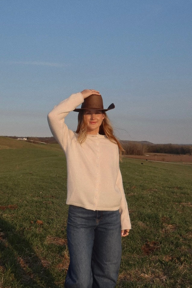 Everyday Button Down Knit - Cream