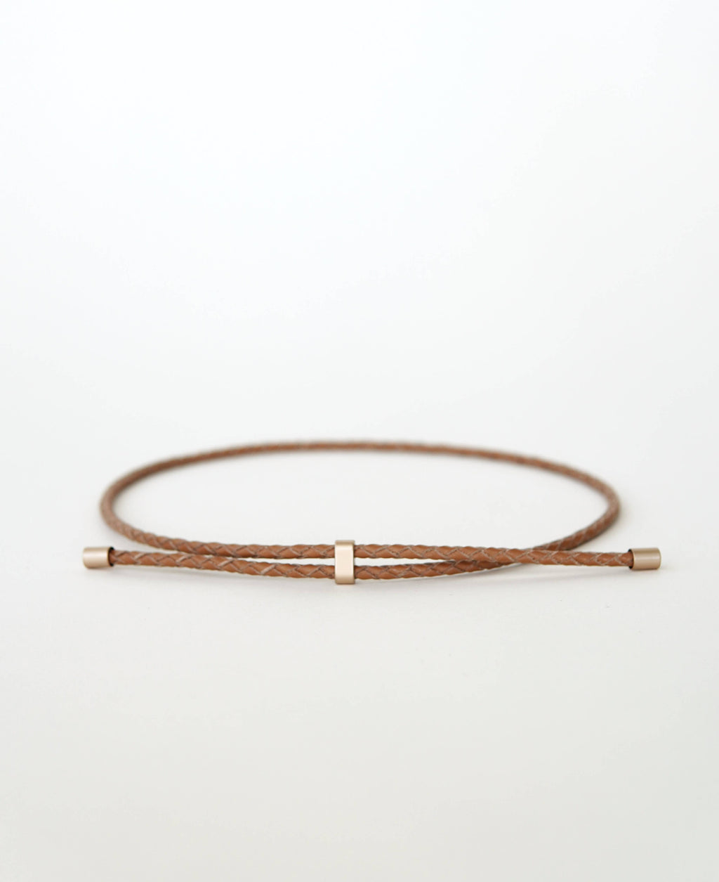 Braided leather hat band - Brown