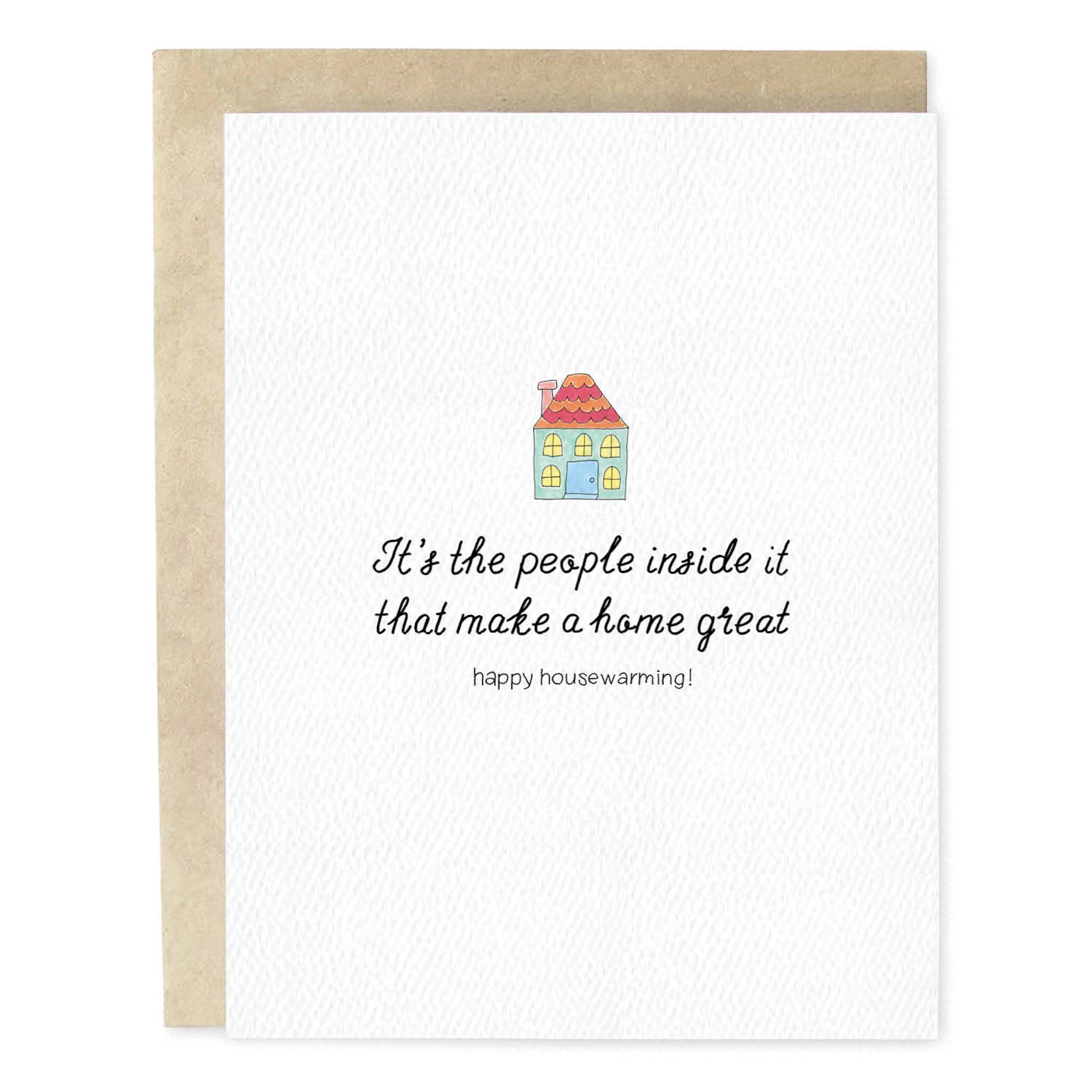 People Inside Housewarming Hand-Illustrated Greeting Card