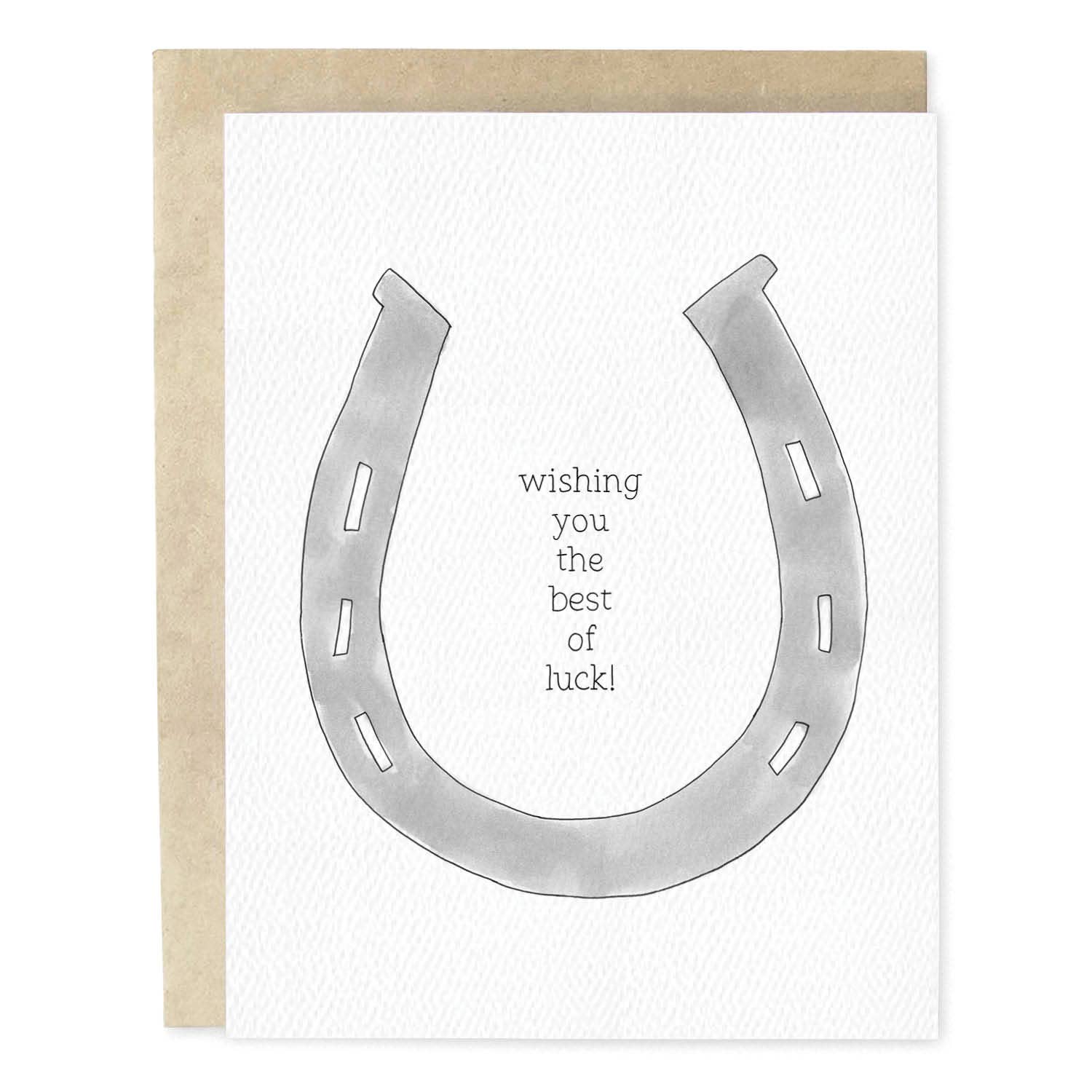 Best Of Luck Horseshoe Good Luck Greeting Card
