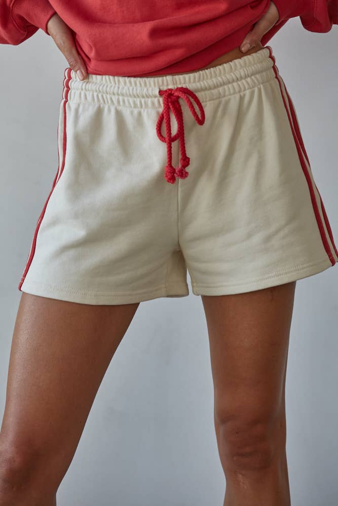 Stars and Stripes Knit Cotton French Terry Shorts