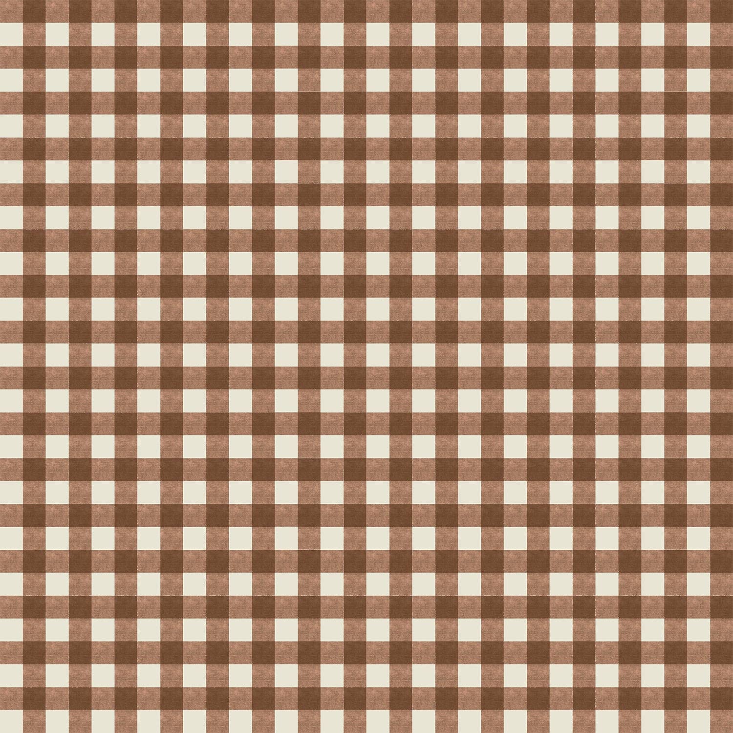 Anthia Gingham Brown Quilted Makeup Bag
