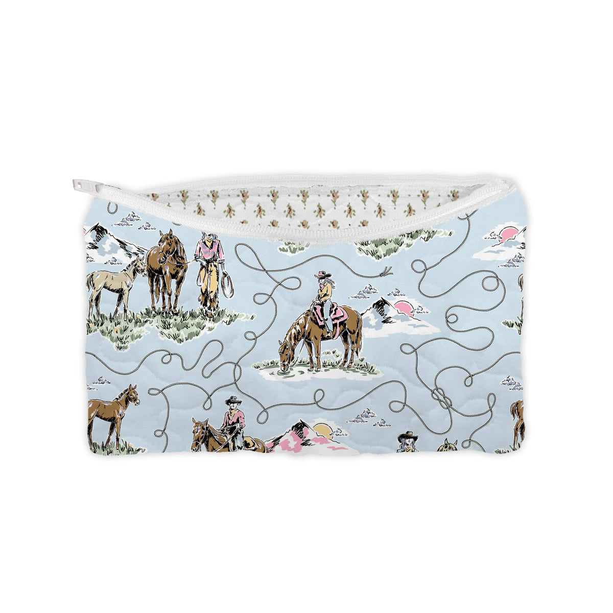 Sierra Cowgirl Blue Quilted Makeup Bag
