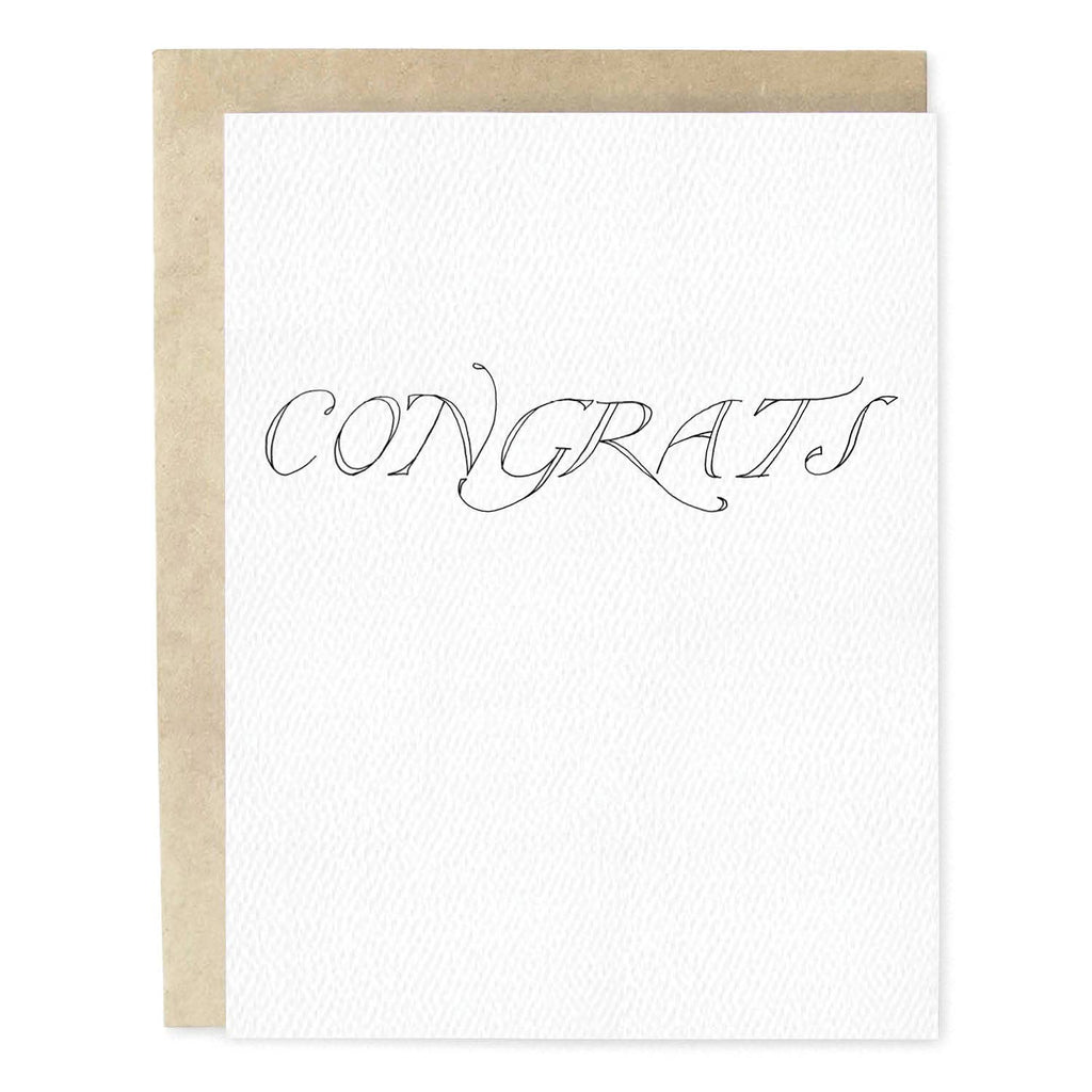 Congrats Script Hand-Written Greeting Card