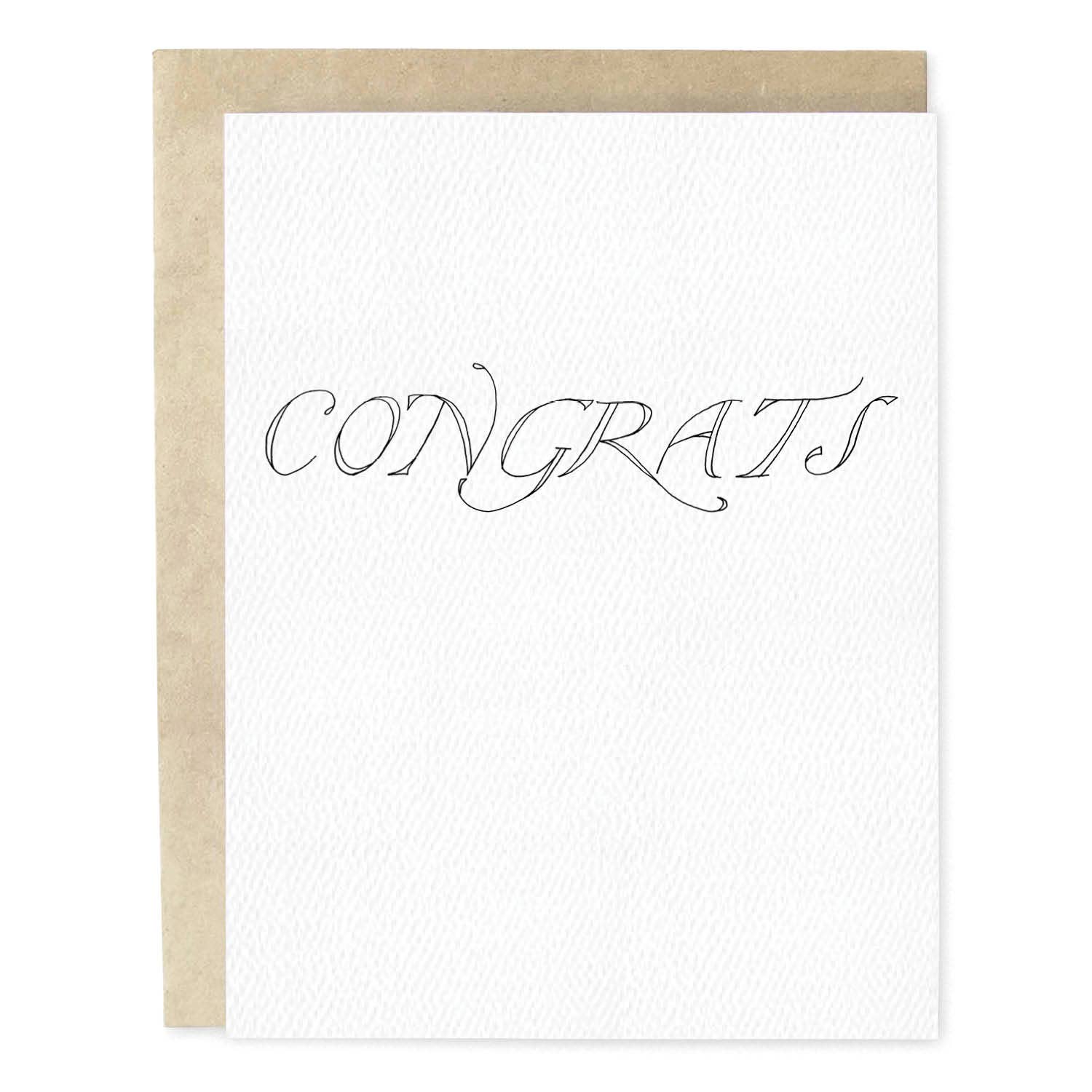 Congrats Script Hand-Written Greeting Card